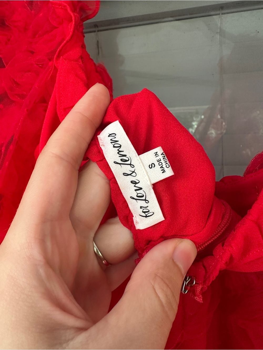 For Love & Lemons Hannah Mini Dress in Red Small - Picture 9 of 14